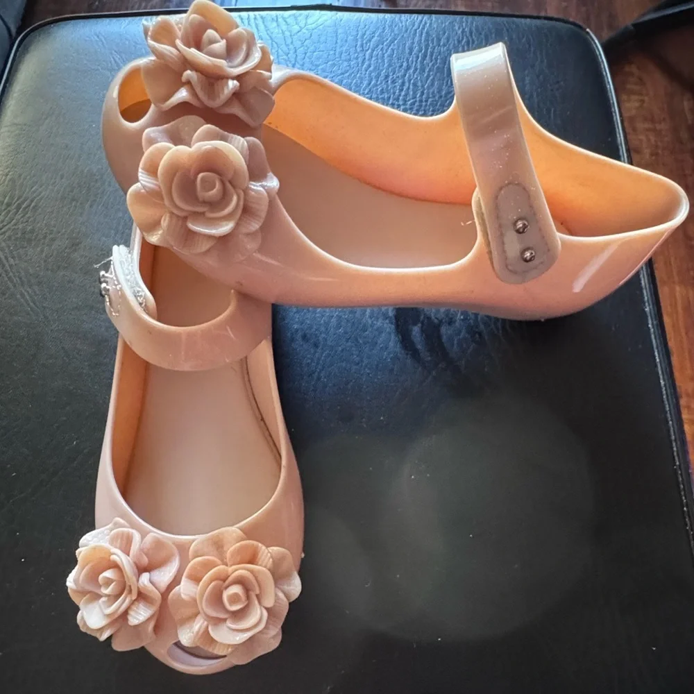 Mini Melissa Pink Floral Dress Shoes